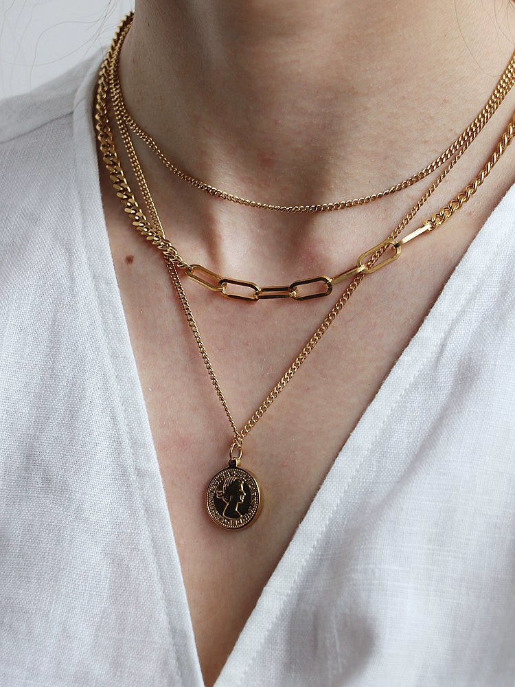 ヨーロッパとアメリカの女王の肖像画のネックレス アレルギーフリー